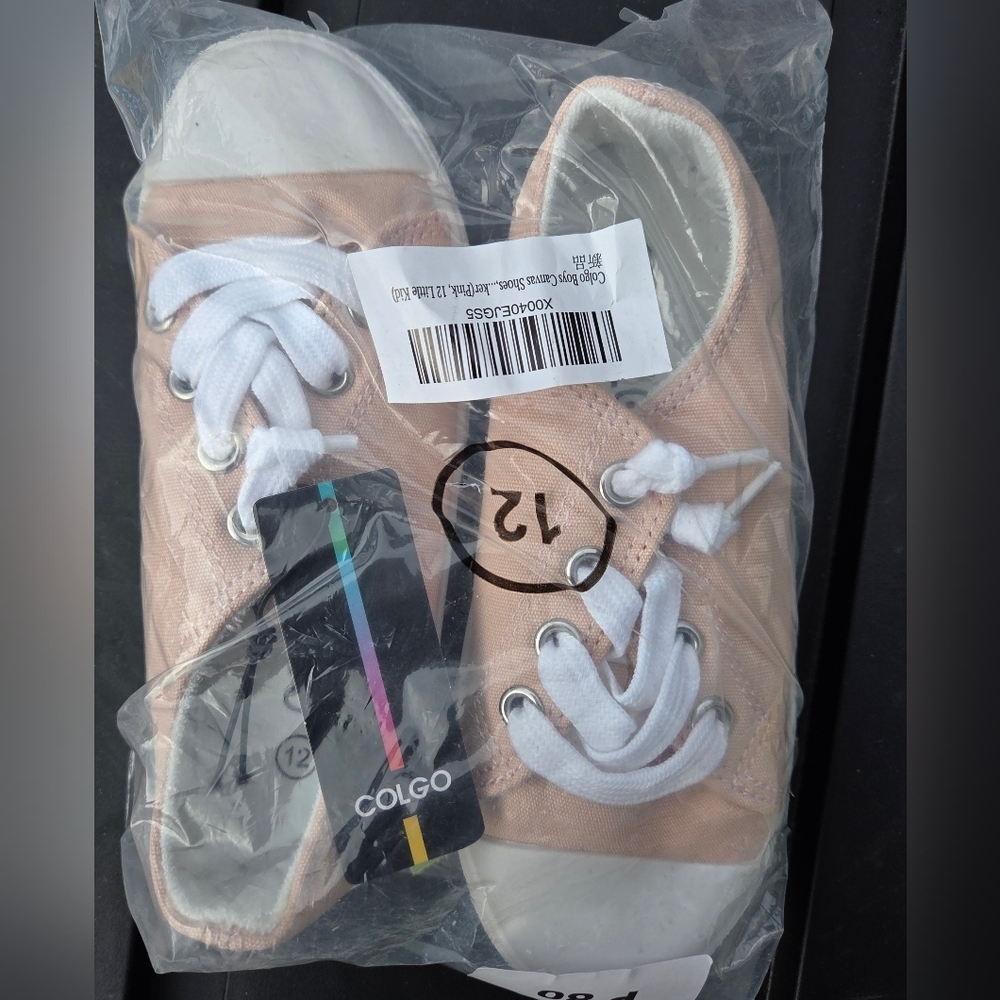 Colgo Girls' Pink Canvas Lace-Up Sneakers